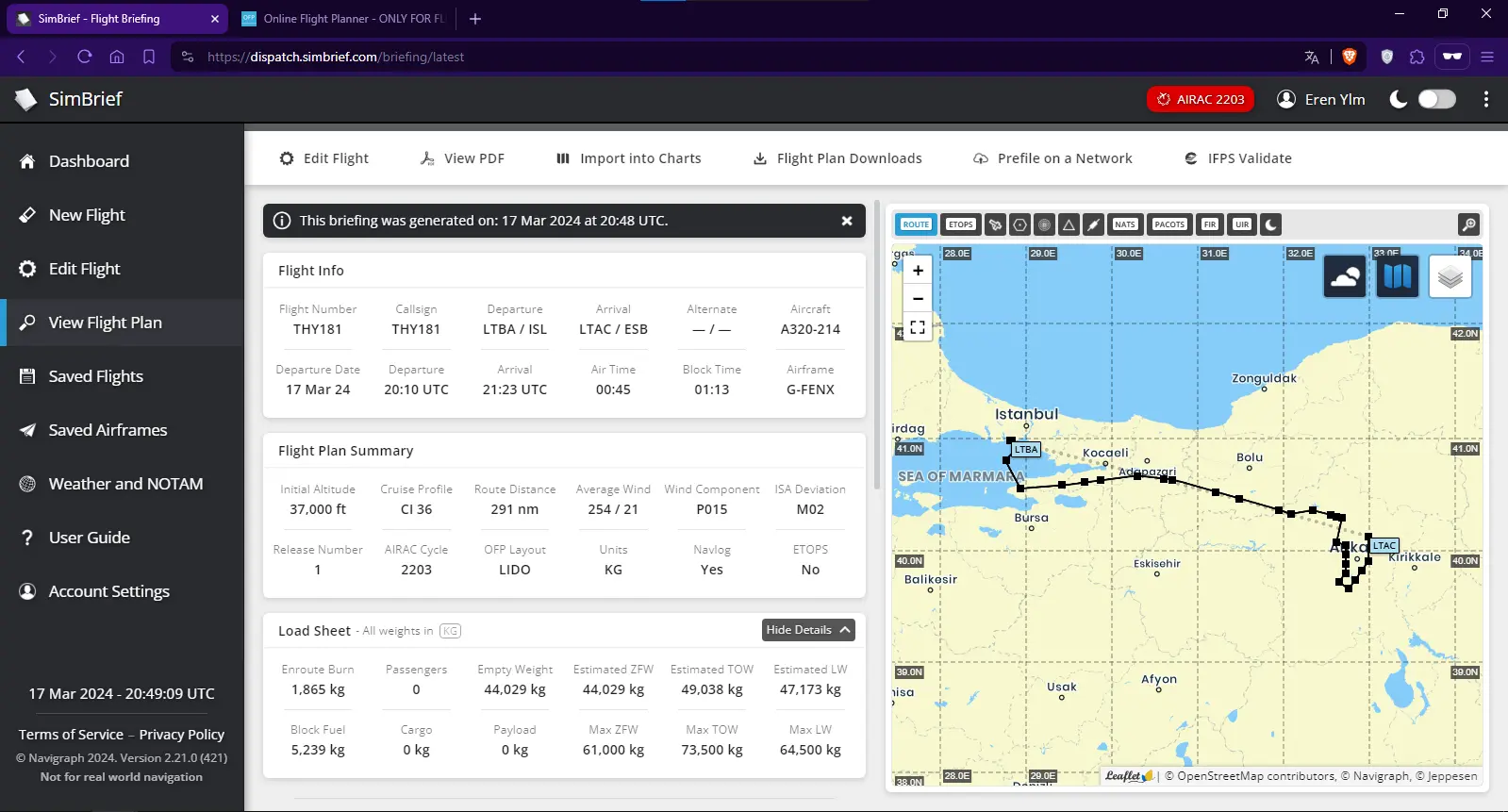 Rehber: Simbrief Dispatch kullanımı ve uçuş rotası oluşturma | Techolay ...