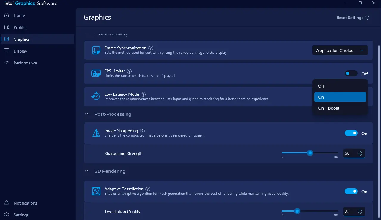 Arc A750 sistemde Intel Graphics Software grafik ayarları nasıl olmalı ...